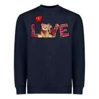 Navy valentines day tedybear love Heavyweight Sweatshirt - RanaPortraitStore