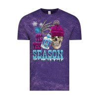 Cloud Purple tis the season winter skull Vintage Tee - FaDigitalArtStudio