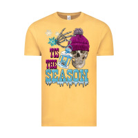 Vintage Mustard tis the season winter skull Vintage Tee - FaDigitalArtStudio