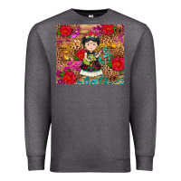 Charcoal Heather Mexican girl Premium Sweatshirt - RanaPortraitStore