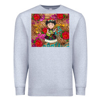 Heather Grey Mexican girl Premium Sweatshirt - RanaPortraitStore