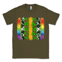 Army Green st patricks day rainbow brushstroke Classic Tee - Artiststas