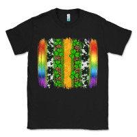 Black st patricks day rainbow brushstroke Classic Tee - Artiststas