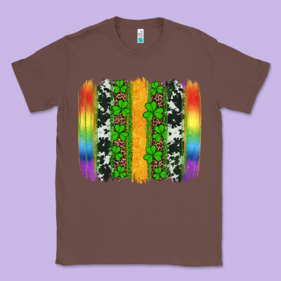 St Patricks Day Rainbow Brushstroke Classic Tee Designed By Artiststas