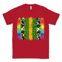 Red st patricks day rainbow brushstroke Classic Tee - Artiststas