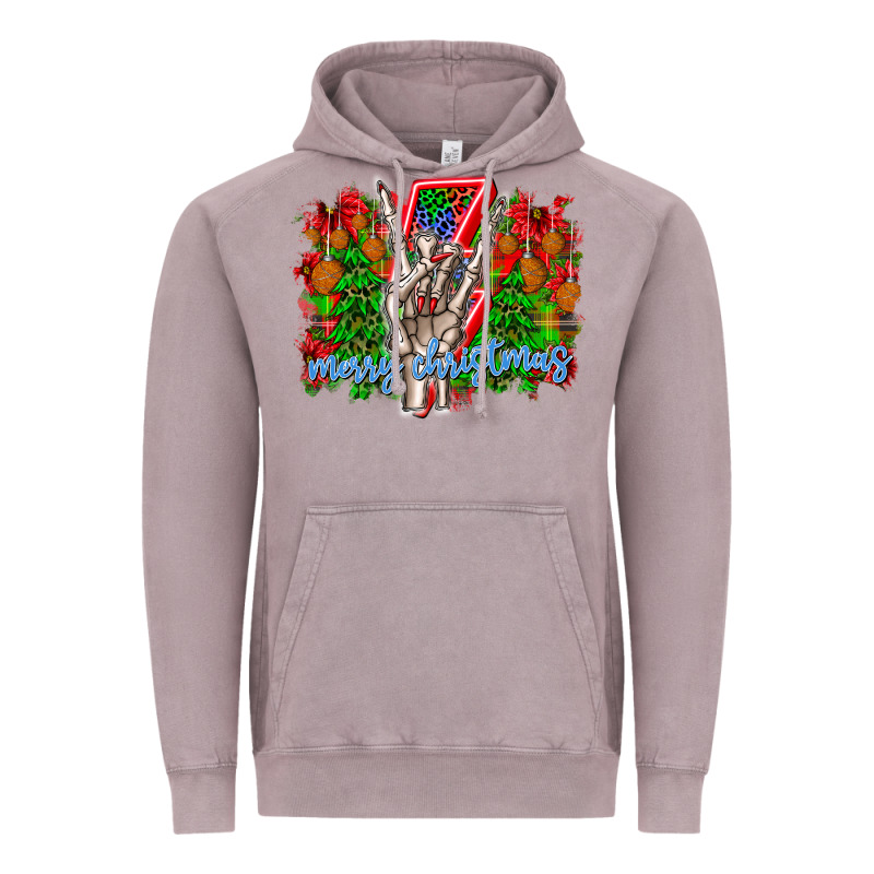 Punk Rock Merry Christmas Vintage Hoodie by CowhideDigitalArt | Teevron