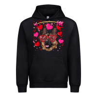 Black valentine's german shepherd Urban Hoodie - RanaPortraitStore
