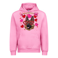 Fuchsia Pink valentine's german shepherd Urban Hoodie - RanaPortraitStore