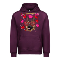 Mauve Wine valentine's german shepherd Urban Hoodie - RanaPortraitStore