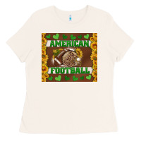 Bone american football with sunflower tumbler Ladies Tee - BundleAndBundleShop