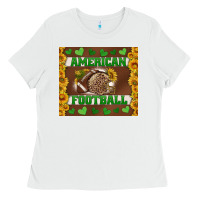 White american football with sunflower tumbler Ladies Tee - BundleAndBundleShop
