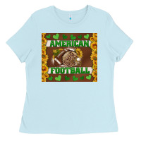 Baby Blue american football with sunflower tumbler Ladies Tee - BundleAndBundleShop