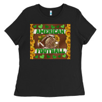 American Football With Sunflower Tumbler Ladies Tee | Teevron