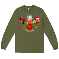Army Green Chickens Christmas Long Sleeve Tee - CowhideDigitalArt