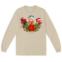 Mushroom Chickens Christmas Long Sleeve Tee - CowhideDigitalArt