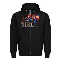 Black cute american girl Zipper Hoodie - JahusDesignShop