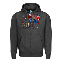 Charcoal Heather cute american girl Zipper Hoodie - JahusDesignShop