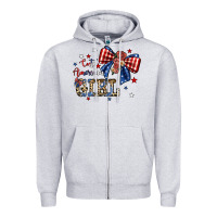 Heather Grey cute american girl Zipper Hoodie - JahusDesignShop