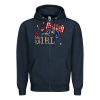 Navy cute american girl Zipper Hoodie - JahusDesignShop