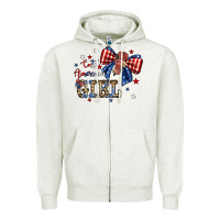 Oatmeal Heather cute american girl Zipper Hoodie - JahusDesignShop