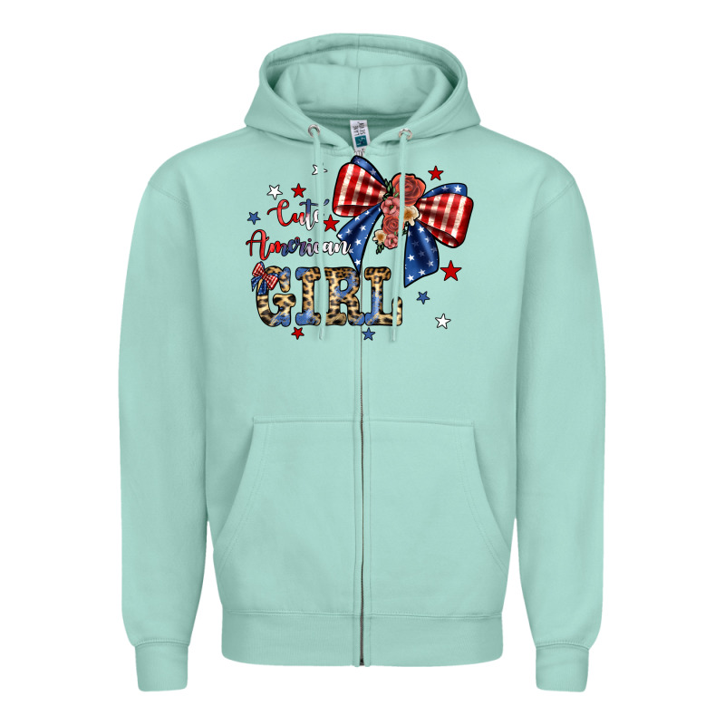 Cute American Girl Zipper Hoodie by JahusDesignShop | Teevron