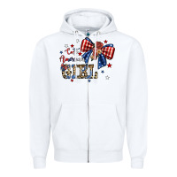 White cute american girl Zipper Hoodie - JahusDesignShop