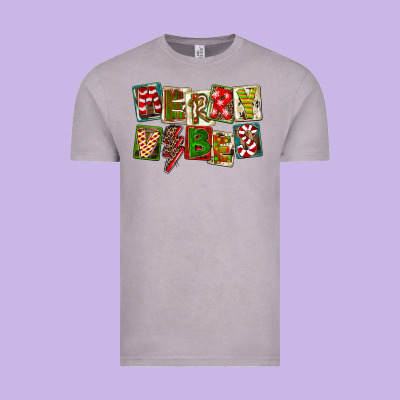 Merry Vibes Vintage Tee Designed By Fadigitalartstudio