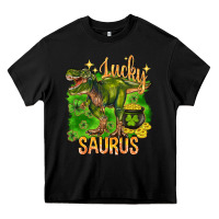 Black St. Patrick's day lucky Saurus Heavy Core Tee - HowdyJamesFarm