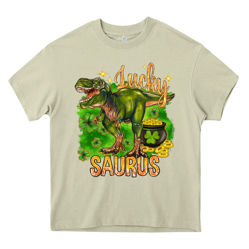 St. Patrick's Day Lucky Saurus Heavy Core Tee by HowdyJamesFarm | Teevron