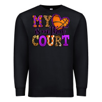Black my heart is on that court basketball Premium Sweatshirt - Jasminsmagicworld