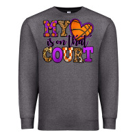Charcoal Heather my heart is on that court basketball Premium Sweatshirt - Jasminsmagicworld