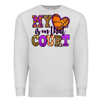 Dove Grey my heart is on that court basketball Premium Sweatshirt - Jasminsmagicworld