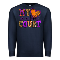 Navy my heart is on that court basketball Premium Sweatshirt - Jasminsmagicworld