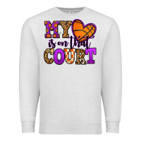 Oatmeal Heather my heart is on that court basketball Premium Sweatshirt - Jasminsmagicworld