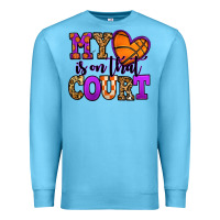 Ocean Blue my heart is on that court basketball Premium Sweatshirt - Jasminsmagicworld
