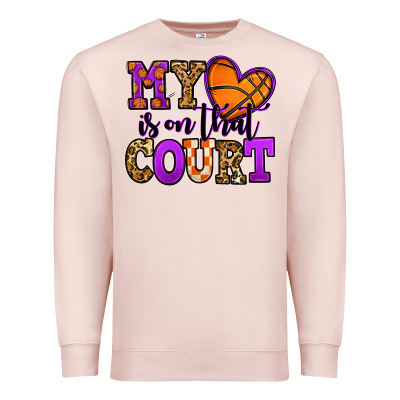 My Heart Is On That Court Basketball Premium Sweatshirt by Jasminsmagicworld | Teevron