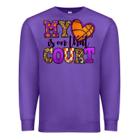 Purple my heart is on that court basketball Premium Sweatshirt - Jasminsmagicworld