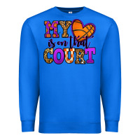 True Royal my heart is on that court basketball Premium Sweatshirt - Jasminsmagicworld