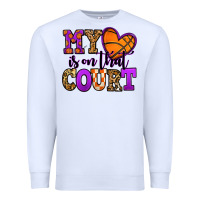 White my heart is on that court basketball Premium Sweatshirt - Jasminsmagicworld