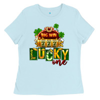 Baby Blue St Patricks Lucky One Ladies Tee - FaDigitalArtStudio