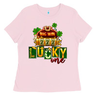 Bubblegum Pink St Patricks Lucky One Ladies Tee - FaDigitalArtStudio