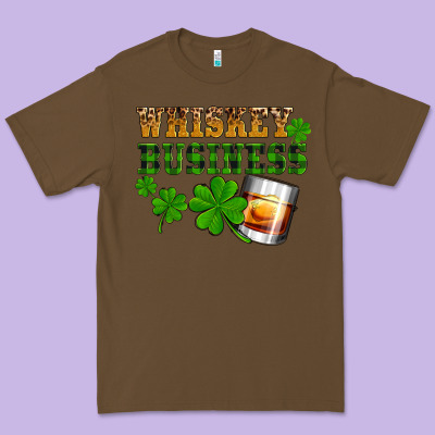St. Patrick's Day Whiskey Business Premium Tee Designed By Oliviacreatesart