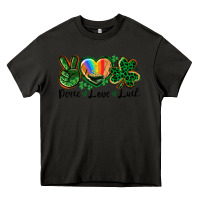 Asphalt Peace love St. Patrick's Day Heavy Core Tee - CowGirlArtShop