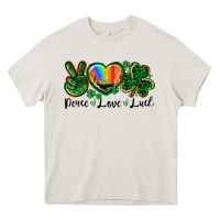 Cream Peace love St. Patrick's Day Heavy Core Tee - CowGirlArtShop