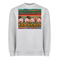 Heather Grey western serape pigs Heavyweight Sweatshirt - RanaPortraitStore