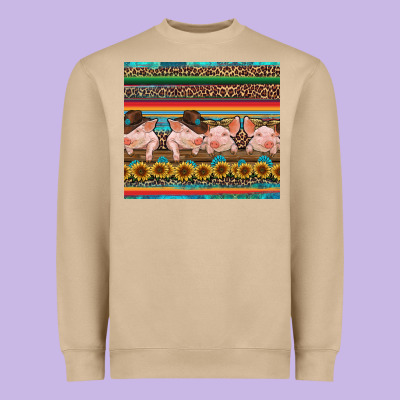 Western Serape Pigs Heavyweight Sweatshirt Designed By Ranaportraitstore