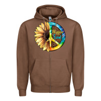 Chestnut Hippie Soul with Sunflower and Leopard Background Zipper Hoodie - JahusDesignShop