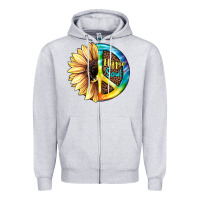 Heather Grey Hippie Soul with Sunflower and Leopard Background Zipper Hoodie - JahusDesignShop