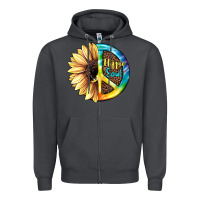 Smoke Hippie Soul with Sunflower and Leopard Background Zipper Hoodie - JahusDesignShop