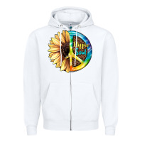 Hippie Soul With Sunflower And Leopard Background Zipper Hoodie | Teevron